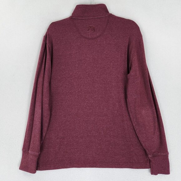 The Normal Brand Sweater Mens Large Burgundy Quarter Zip Lightweight Pullover - Picture 9 of 13